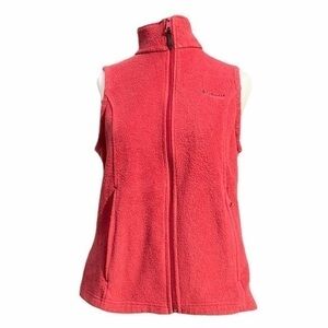 Columbia full zip fleece vest in red size small